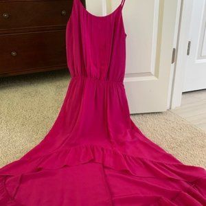 Fuschia high-low maxi dress
